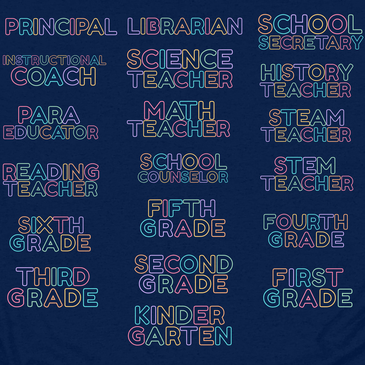 Grade, Subject, School Title Short Sleeve Tee