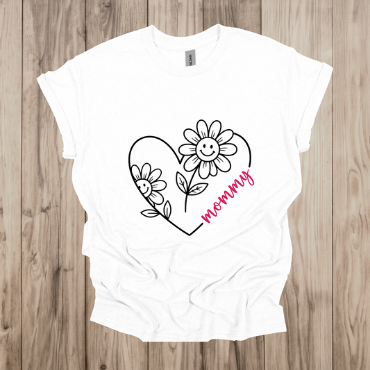 Heart Daisy T-Shirt and Crewneck