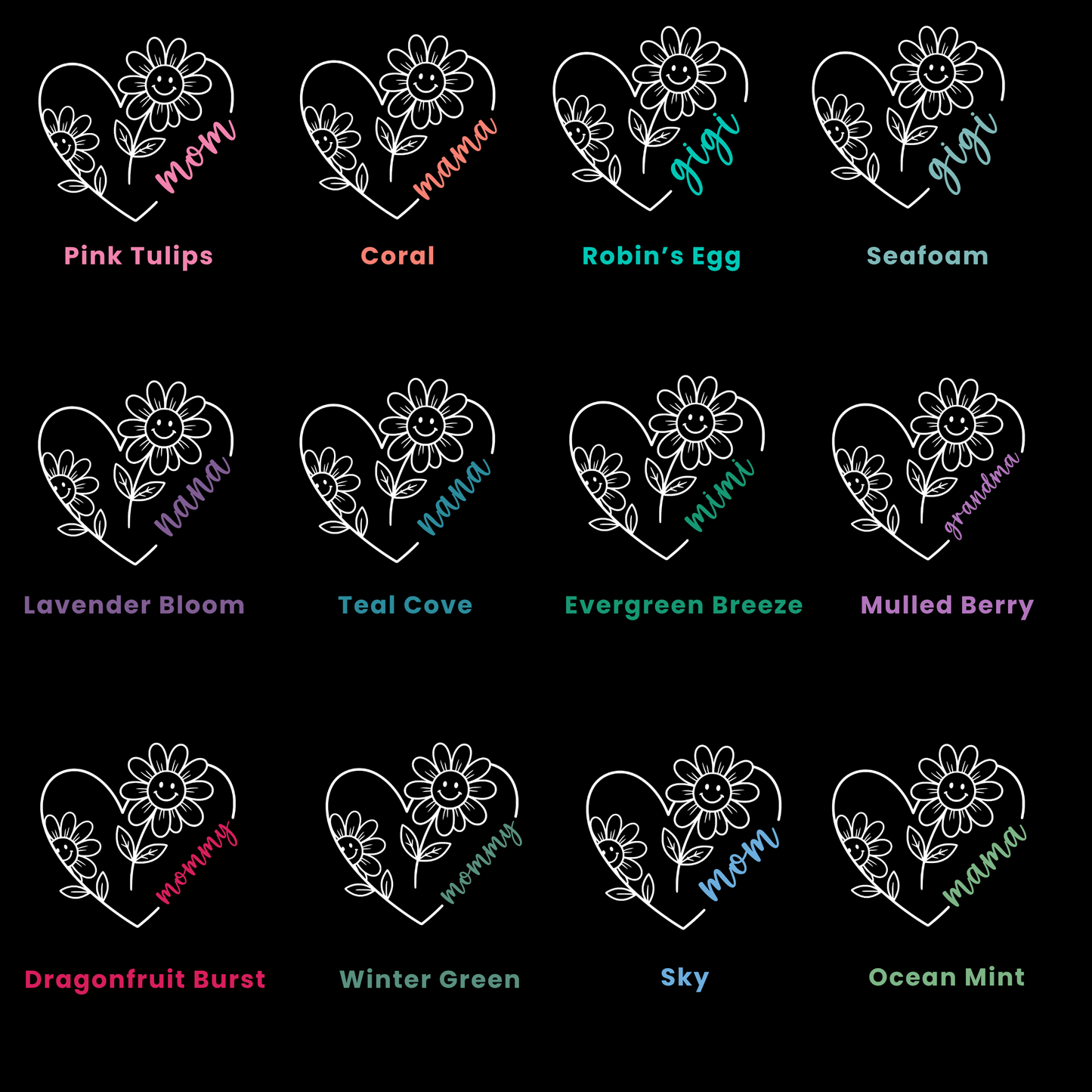 Heart Daisy T-Shirt and Crewneck